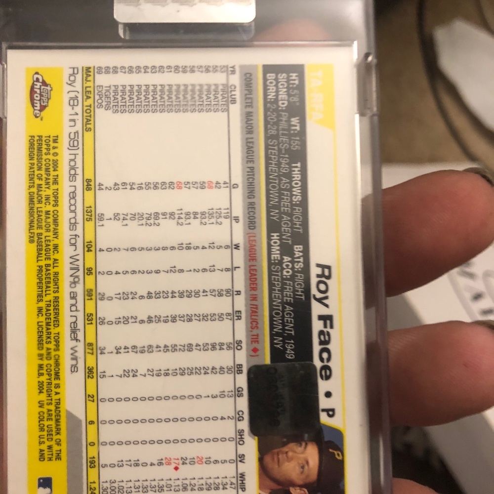 Mint signed Roy face